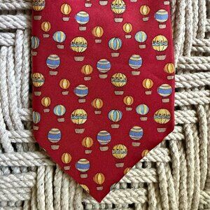 Vintage Burberry Hot Air Balloons 100% Silk Tie 58"